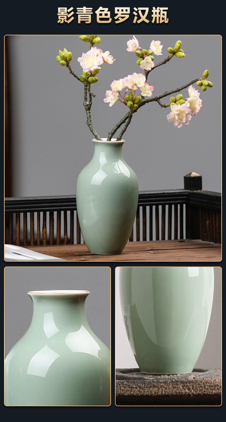 Jingdezhen ceramic vases, new Chinese style is contracted checking flower arranging, the desktop office sitting room adornment flower art furnishing articles