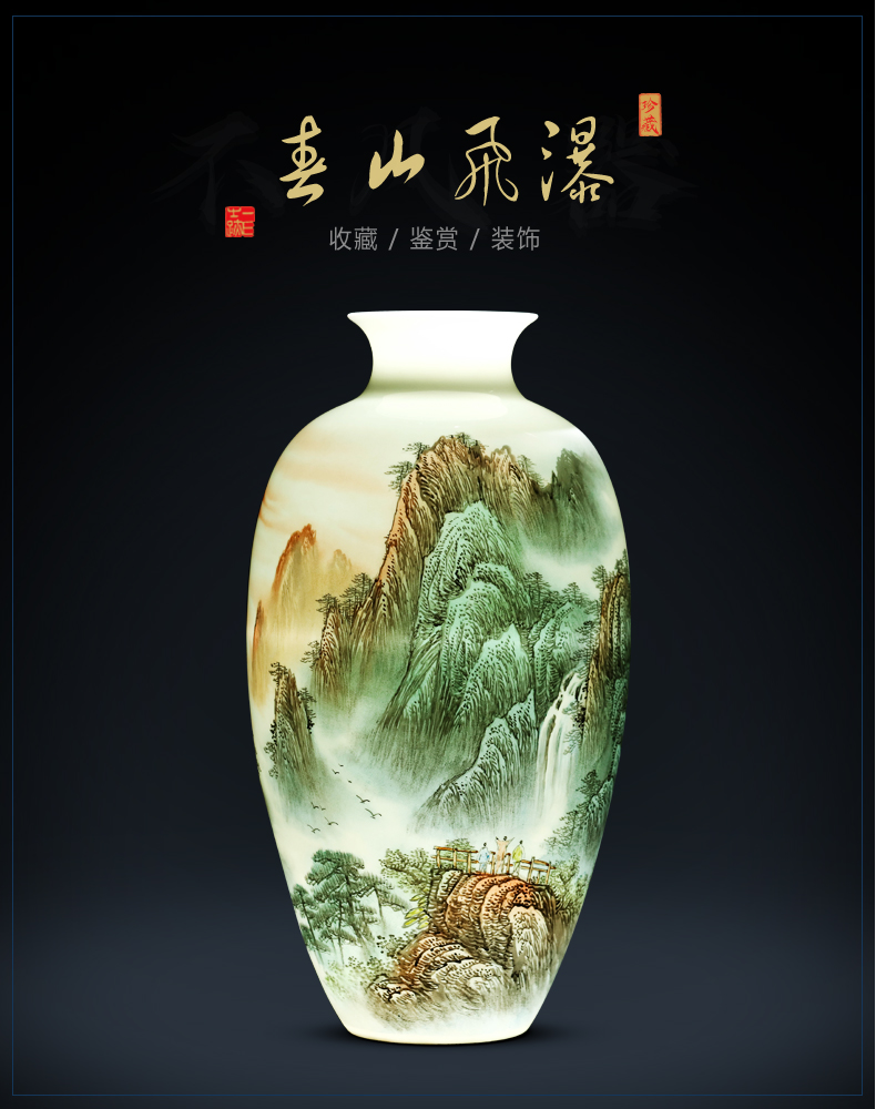 Jingdezhen ceramics hand - made vases, flower arrangement sitting room place, a large Chinese style household TV ark, decorative arts and crafts