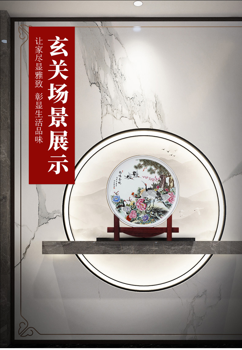 Jingdezhen ceramics powder enamel decoration plate hanging dish sitting room of Chinese style household TV ark, sat dish furnishing articles of handicraft