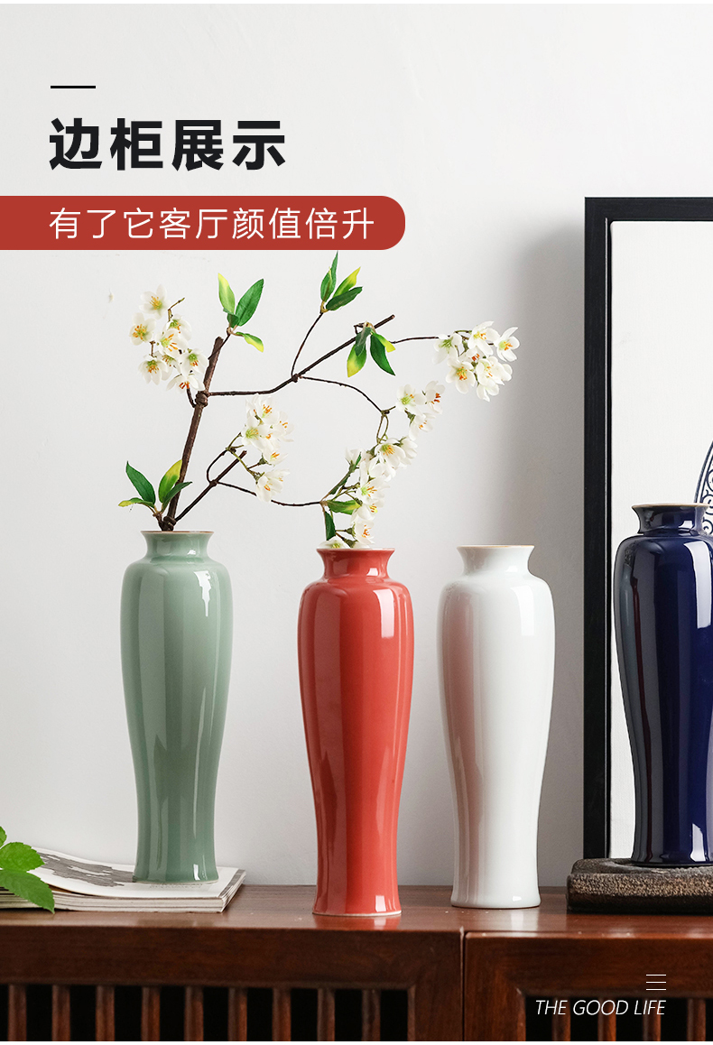 Jingdezhen ceramic furnishing articles dried flower vases, flower arrangement sitting room, the new Chinese style is contracted creative home desktop decoration