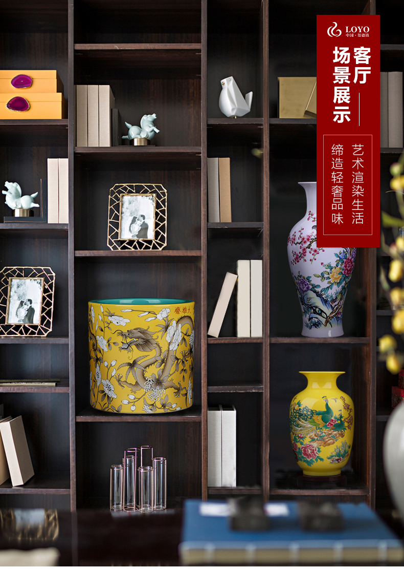 Jingdezhen porcelain brush pot furnishing articles study of Chinese style household office desktop receive creative gifts