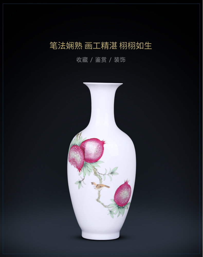 Jingdezhen ceramics vase furnishing articles sitting room flower arranging hand - made thin foetus Chinese study ancient frame craft ornaments