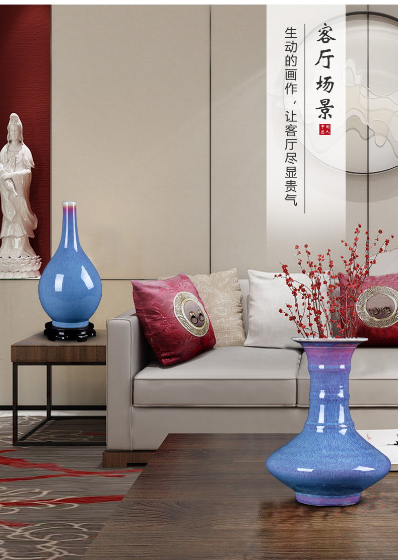 Jingdezhen ceramics vase archaize sitting room place porcelain up purple Chinese sitting room adornment the study process