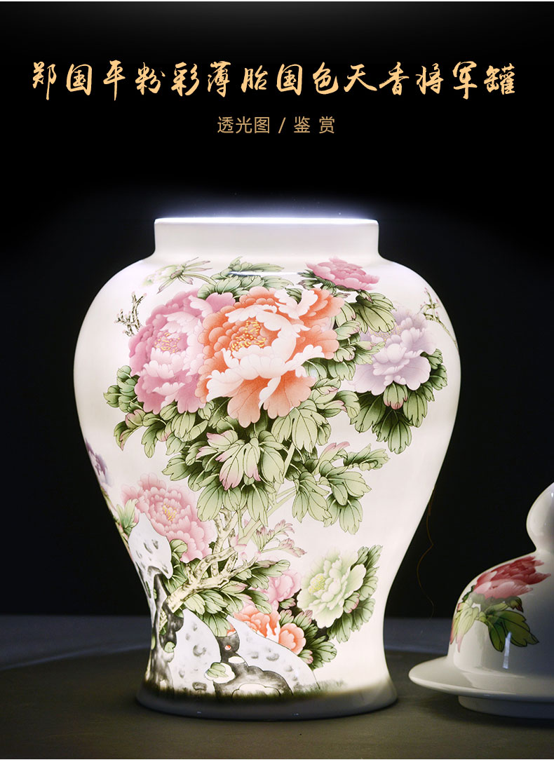 Jingdezhen ceramic vase pastel eggshell porcelain flower arrangement sitting room adornment study ancient frame of Chinese style household furnishing articles