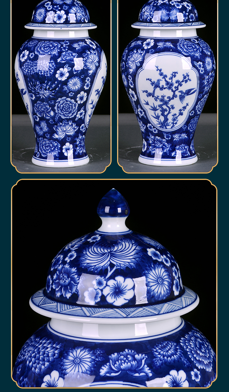 Jingdezhen ceramics antique Chinese blue and white porcelain vases, flower arrangement sitting room TV ark adornment desktop furnishing articles