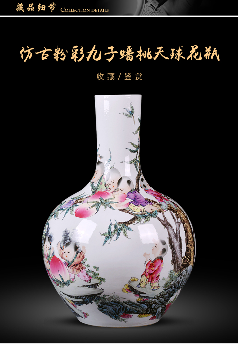 Jingdezhen ceramics, vases, flower arranging archaize sitting room famille rose porcelain Chinese style furnishing articles TV ark, home decoration