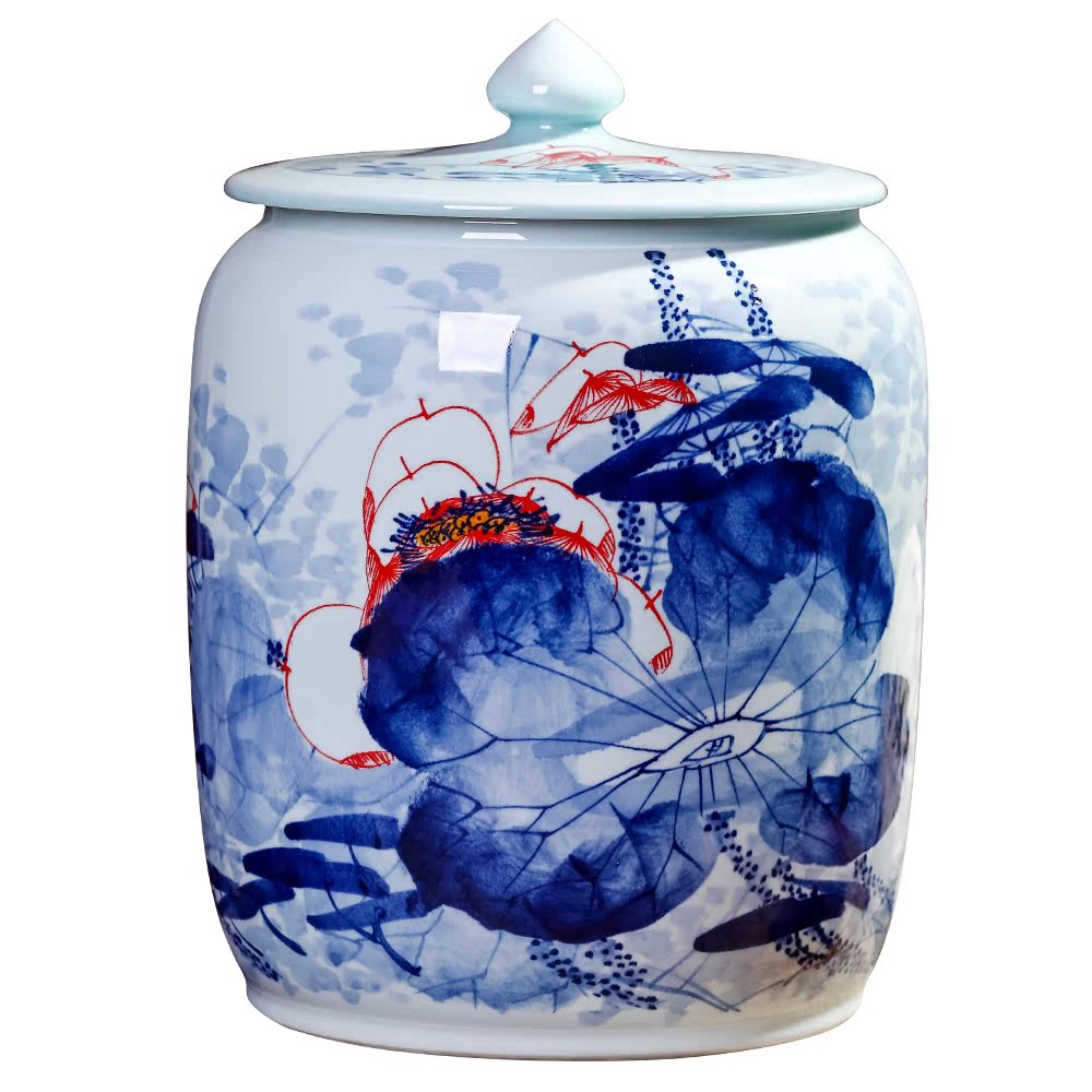 Jingdezhen ceramic seal caddy fixings tin with moistureproof puer tea cake seven large cake storage tanks with cover