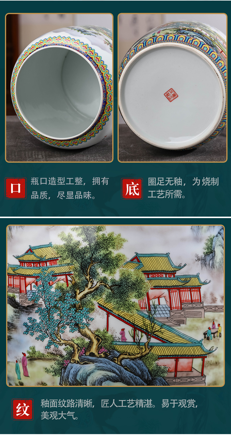 Jingdezhen ceramic tea pot of tea cake loose tea large storage tank with cover seal moisture proof home snacks pot