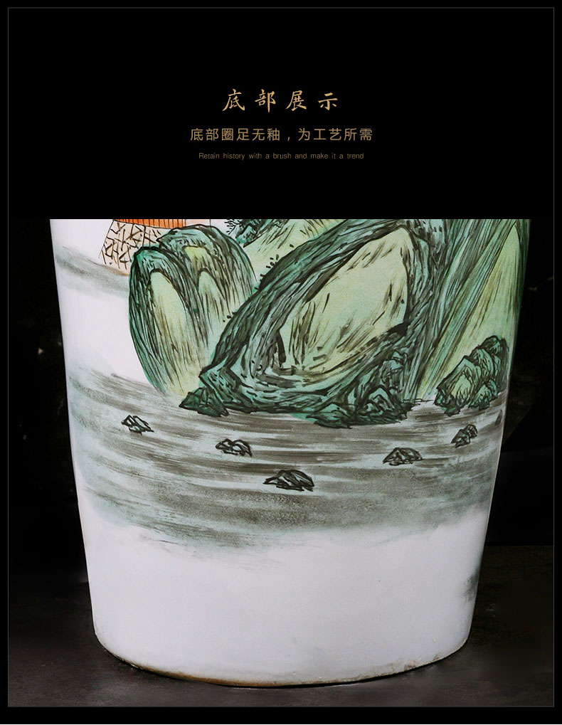 Jingdezhen ceramics of large vases, hand - made famille rose porcelain hotel Chinese style adornment furnishing articles large living room