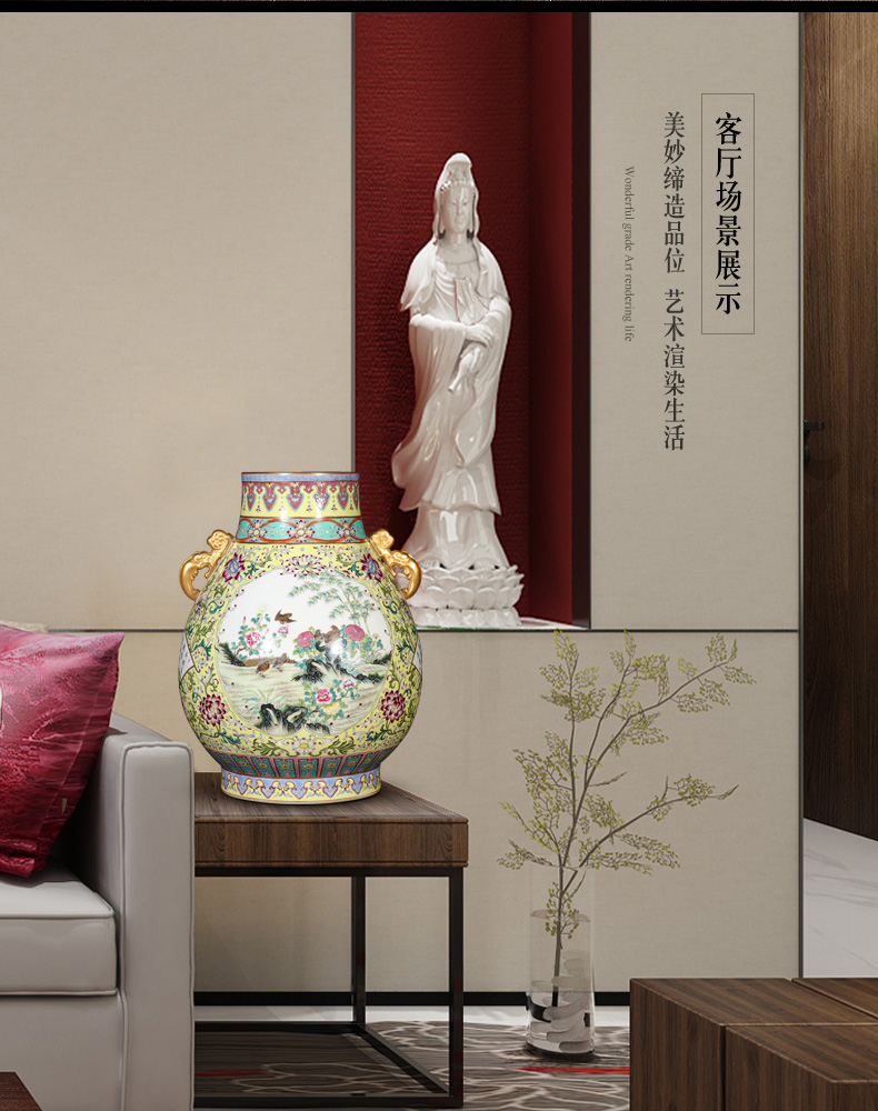 Jingdezhen ceramics imitation the qing qianlong dress with Chinese style living room f barrels vase household handicraft furnishing articles