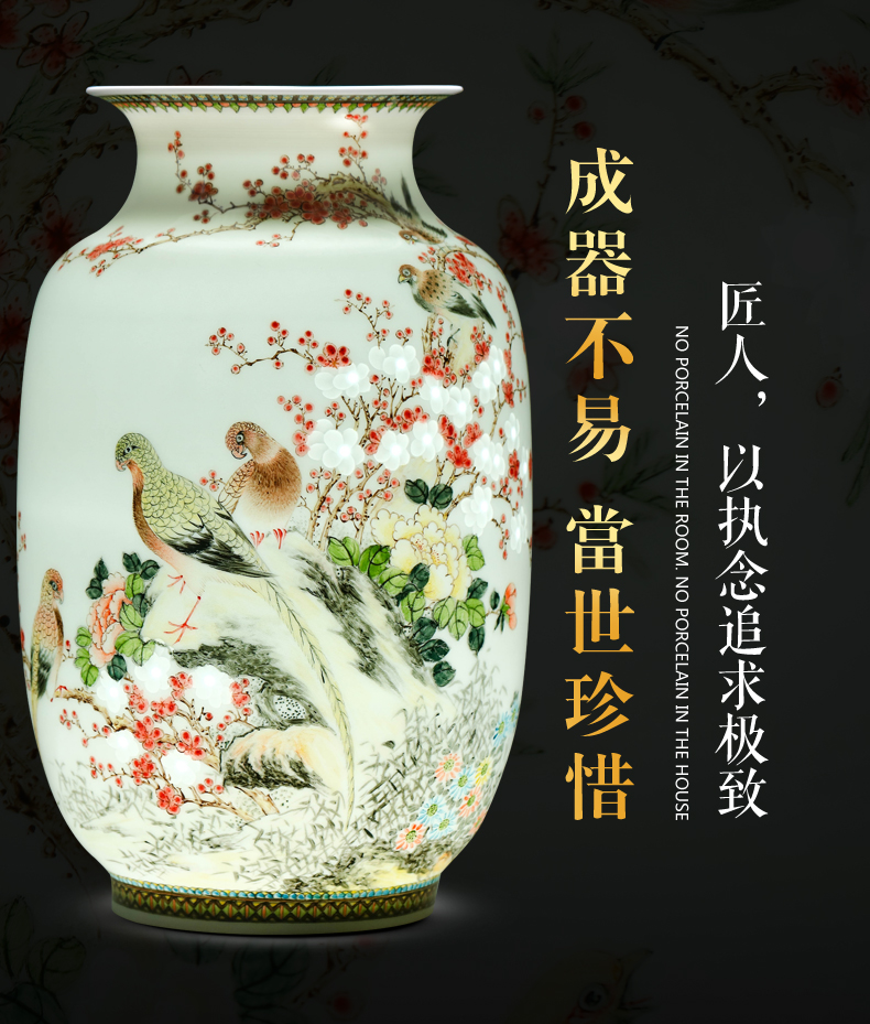 Jingdezhen ceramics vase hand - made color MeiKaiWuFu new Chinese style household living room TV cabinet decoration