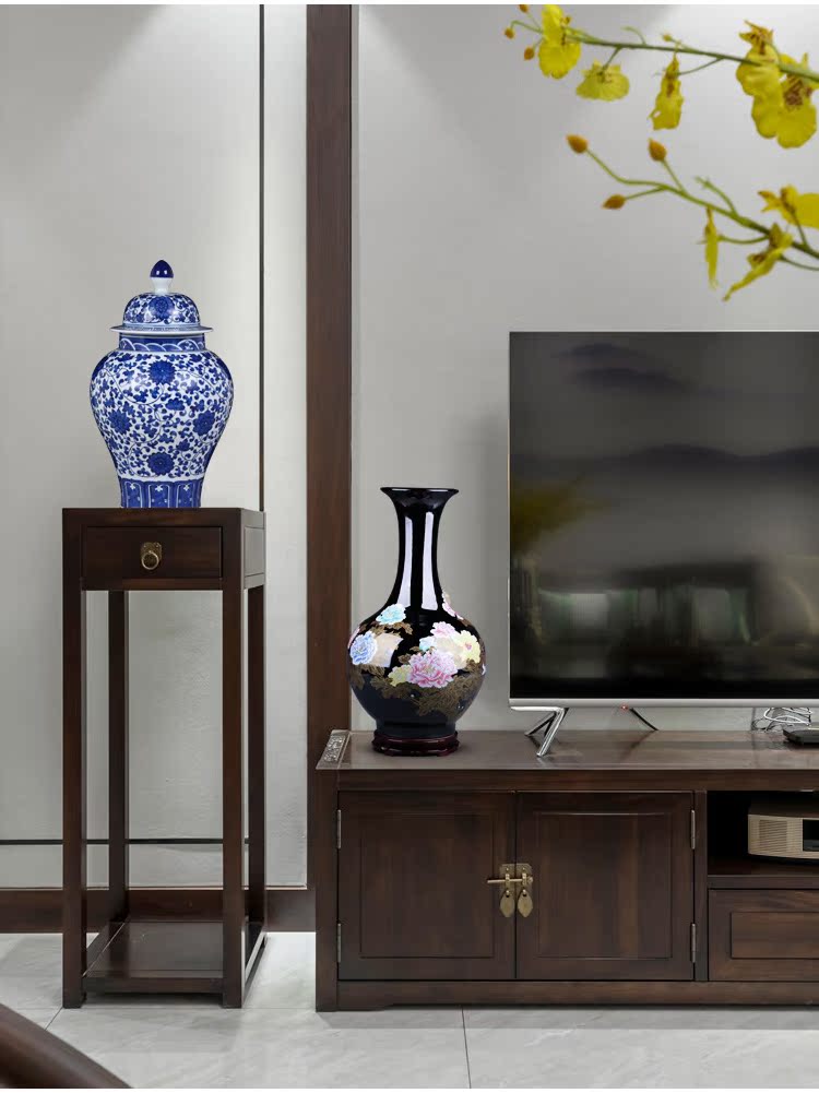 Jingdezhen ceramic vases, flower adornment blooming flowers of the reward bottle of large sitting room of Chinese style household decoration TV ark