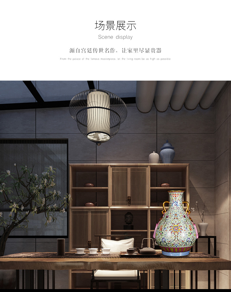 Archaize of jingdezhen ceramics steak flower ruyi ears okho spring vases, new Chinese style club sitting room adornment