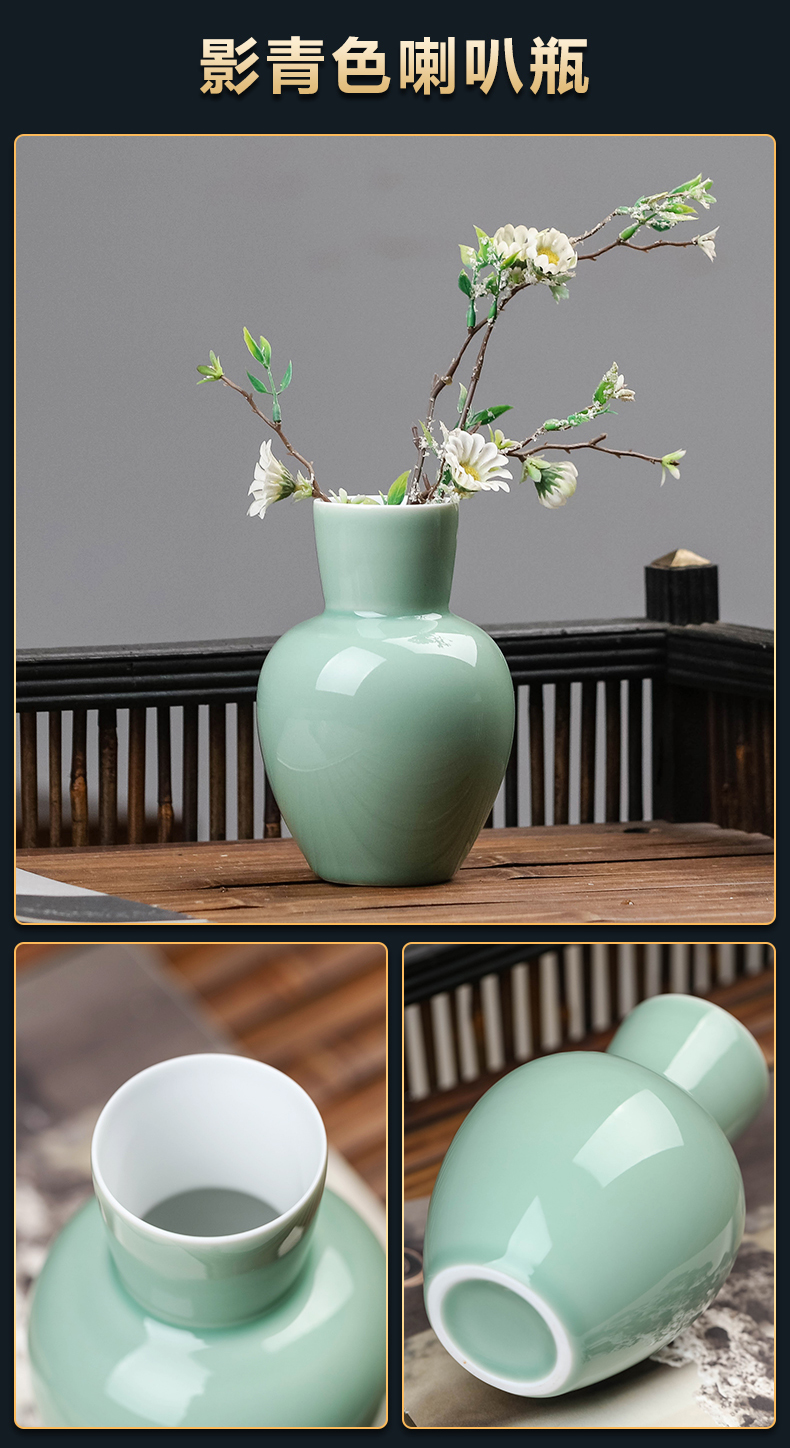 Jingdezhen ceramic flower implement furnishing articles flower vase of new Chinese style originality contracted sitting room desktop office decoration