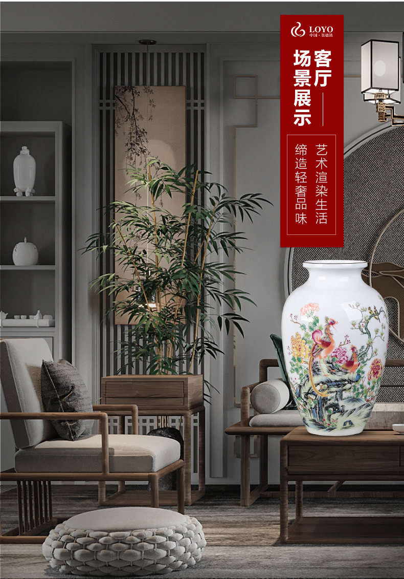 Jingdezhen ceramics vase pastel thin body porcelain flower arrangement craft sitting room of Chinese style household decoration porcelain furnishing articles