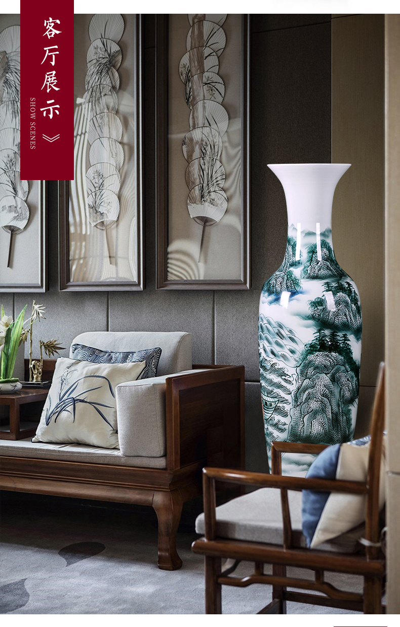 Jingdezhen ceramics hand - made a smooth landing big vase to heavy sitting room adornment is placed large hotel