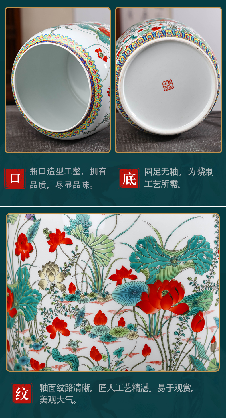 Jingdezhen ceramic tea pot of tea cake loose tea large storage tank with cover seal moisture proof home snacks pot