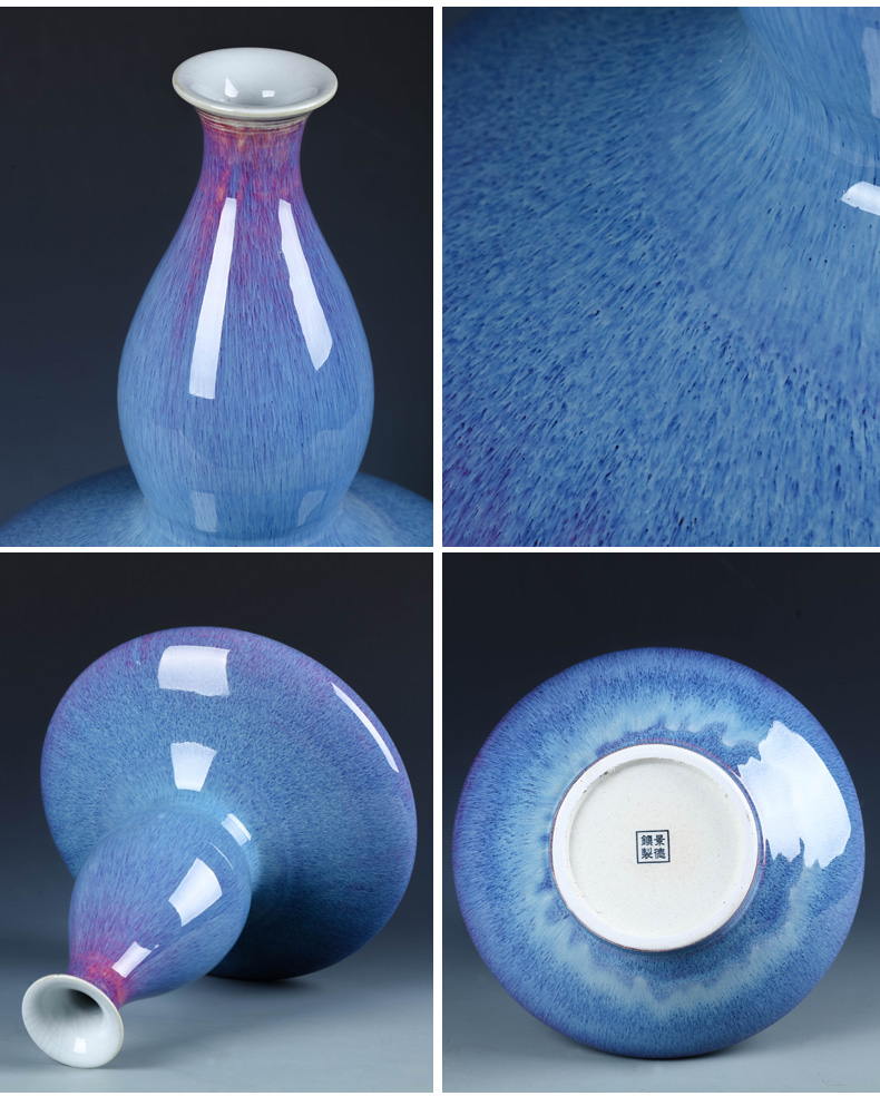 Jingdezhen ceramics vase archaize sitting room place porcelain up purple Chinese sitting room adornment the study process