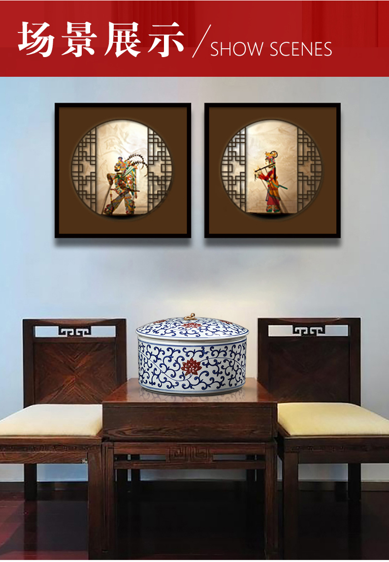 Jingdezhen ceramics hand - made porcelain youligong pu - erh tea jar storage tank and tea urn storage sealed as cans