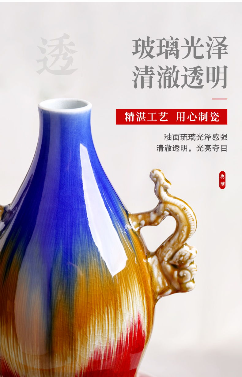 Jingdezhen ceramic vase furnishing articles ruby red archaize sitting room of Chinese style porch sitting room TV cabinet decoration large vases