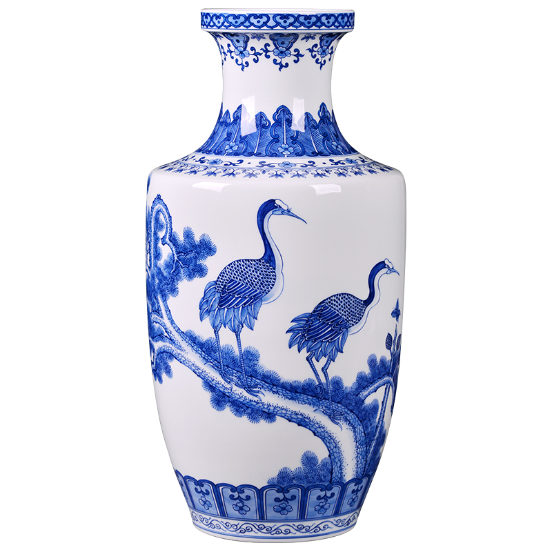 Jingdezhen ceramics famous hand - made porcelain vase welcome Chinese style household porcelain furnishing articles flower arrangement sitting room adornment