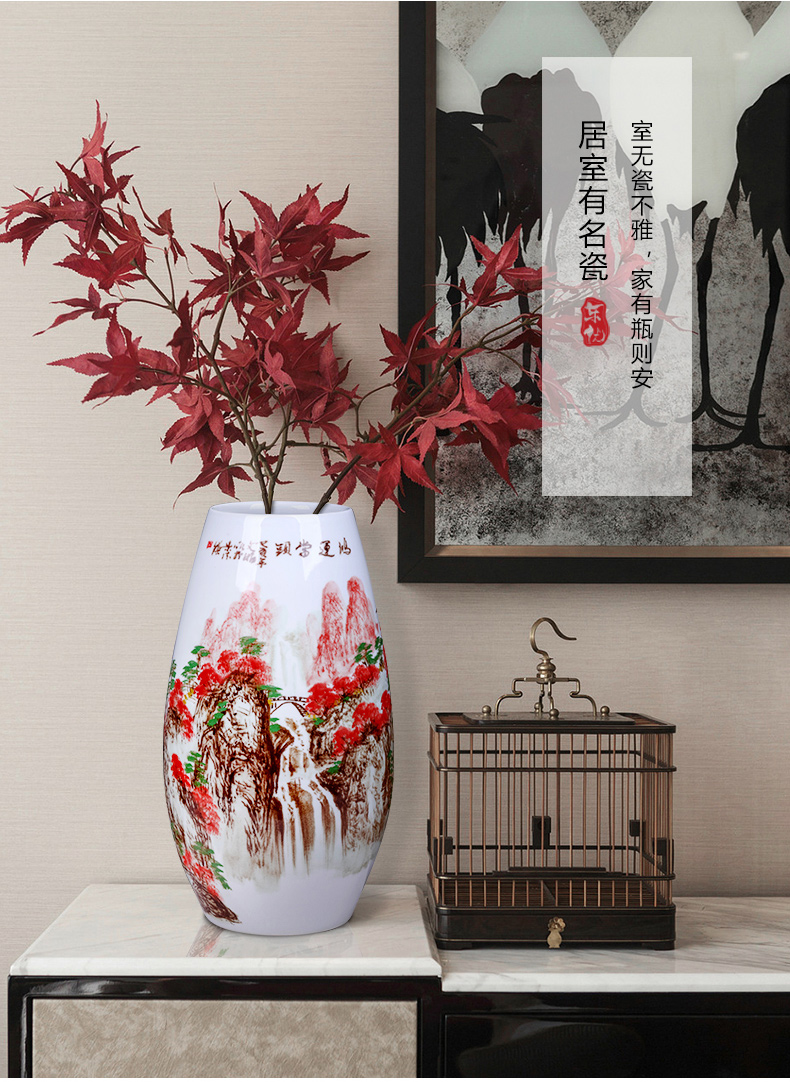 Porcelain of jingdezhen ceramic vases, flower arrangement sitting room adornment hand - made scenery of new Chinese style household TV ark, furnishing articles