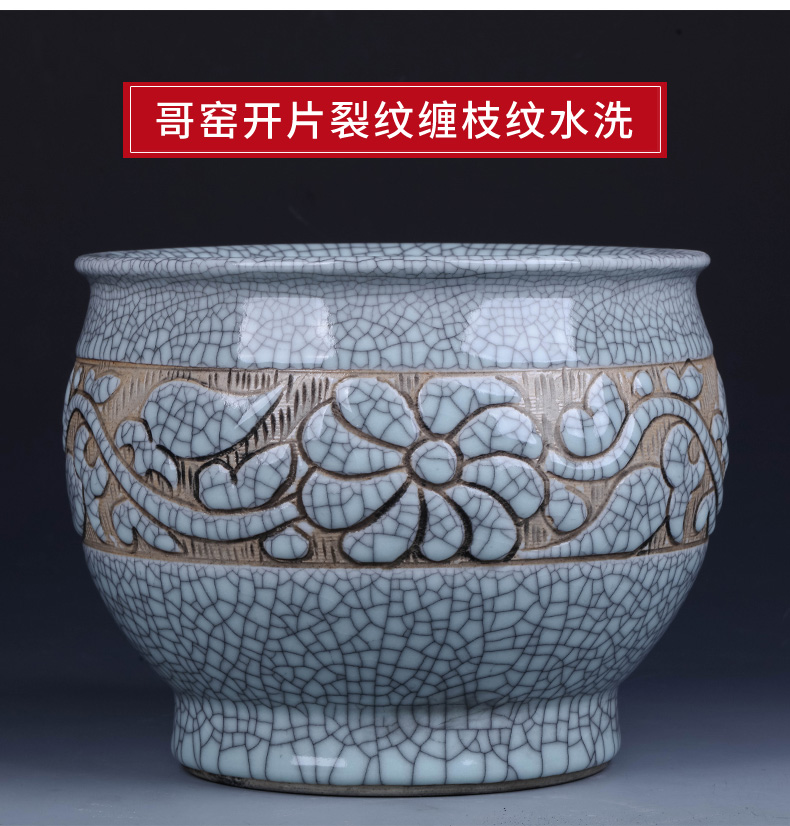 Jingdezhen ceramic vases, flower arrangement sitting room adornment of new Chinese style restoring ancient ways crack porcelain TV ark, rich ancient frame furnishing articles