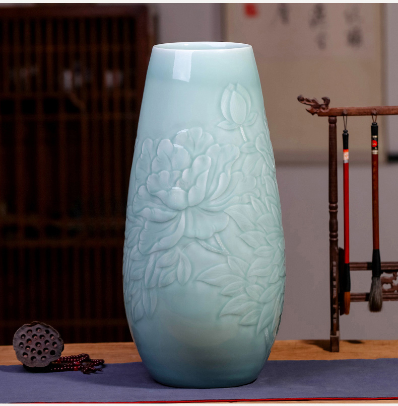 Porcelain of jingdezhen ceramic vases, flower arrangement sitting room adornment hand - made scenery of new Chinese style household TV ark, furnishing articles