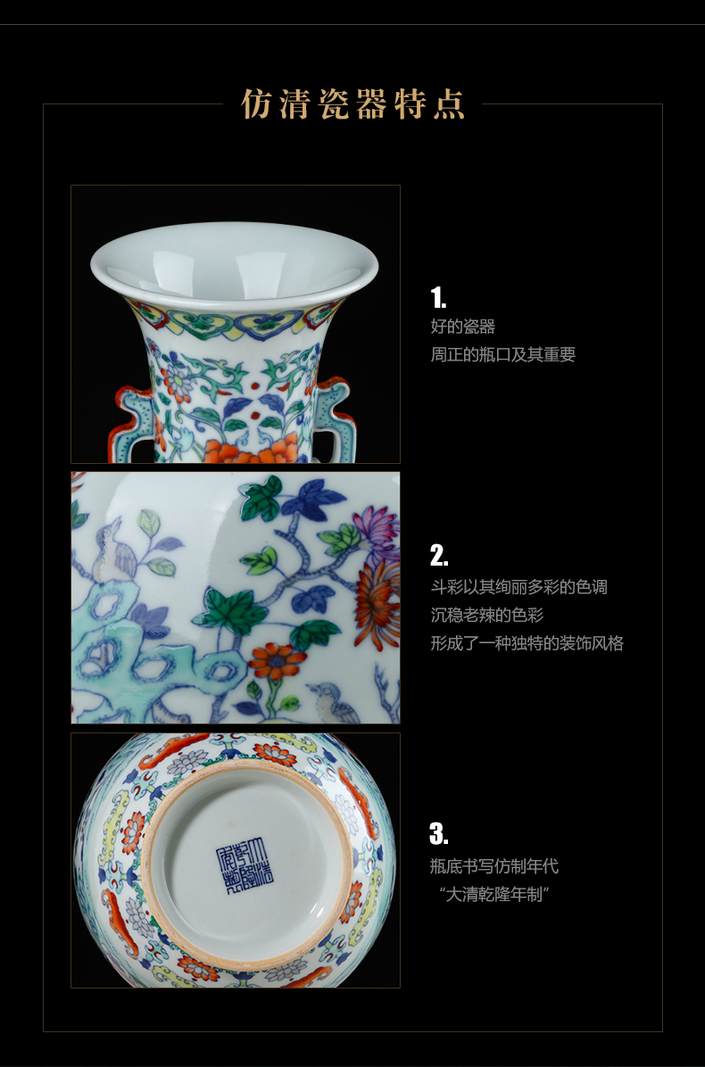 Jingdezhen blue and white color bucket vase furnishing articles sitting room of Chinese style household ceramics flower adornment TV ark, furnishing articles