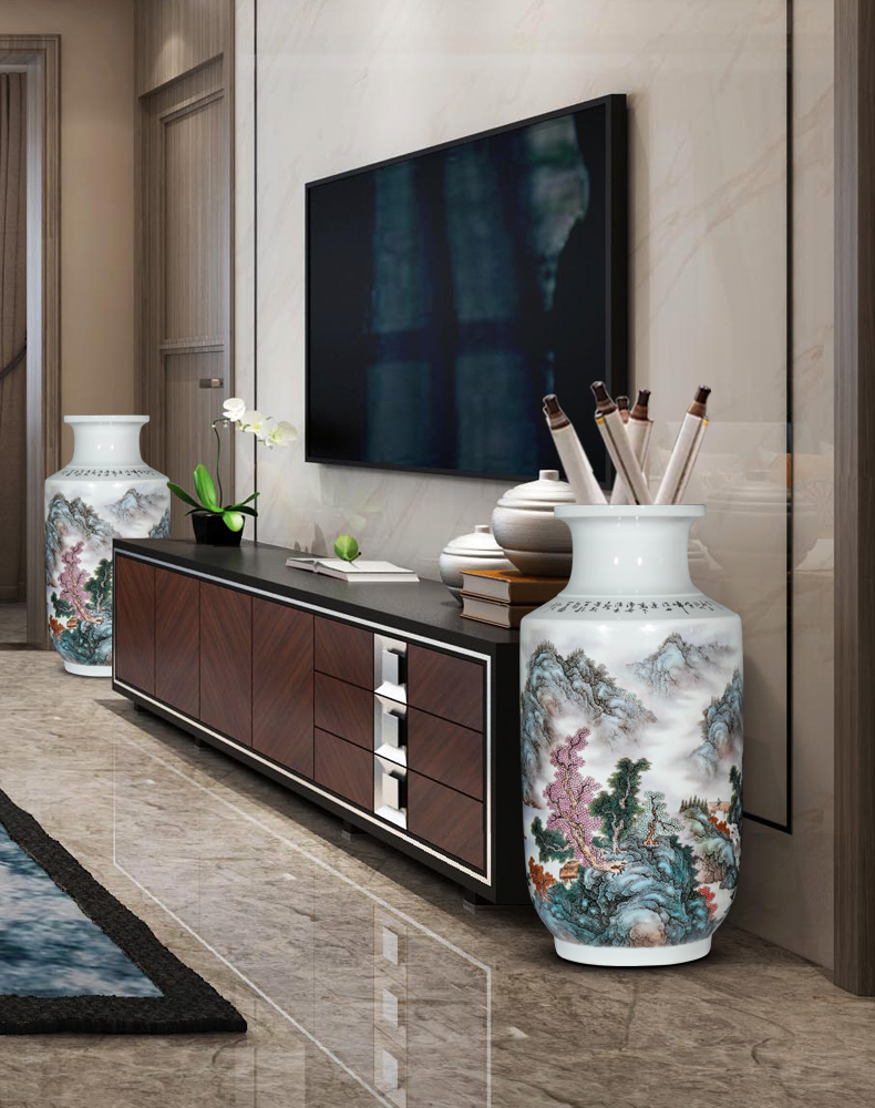 Jingdezhen ceramic masters of large vase hand - made jiangnan amorous feelings of famille rose decoration furnishing articles opening taking gifts