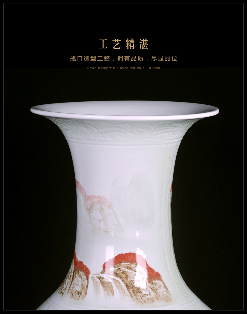 Heavy porcelain of jingdezhen hand - made scenery large sitting room ground vases, pottery and porcelain ornaments TV ark, furnishing articles