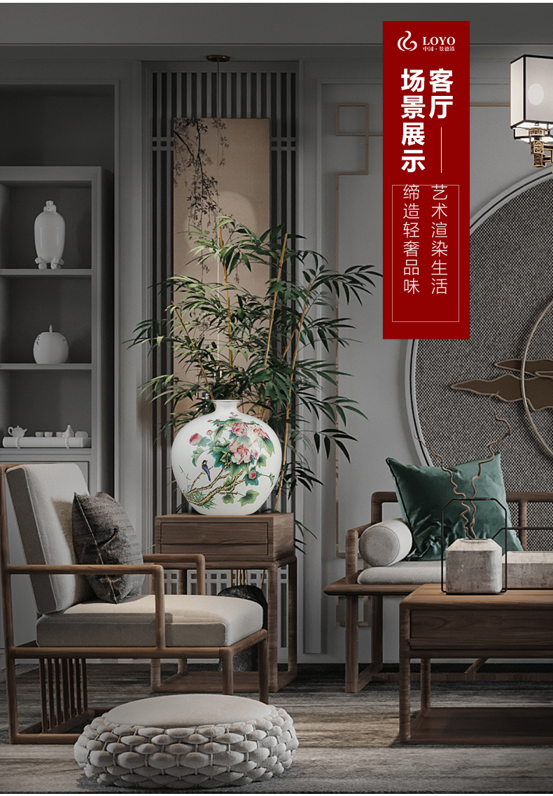 Jingdezhen ceramic vase archaize sitting room adornment porcelain powder enamel pomegranate vase furnishing articles home sitting room adornment