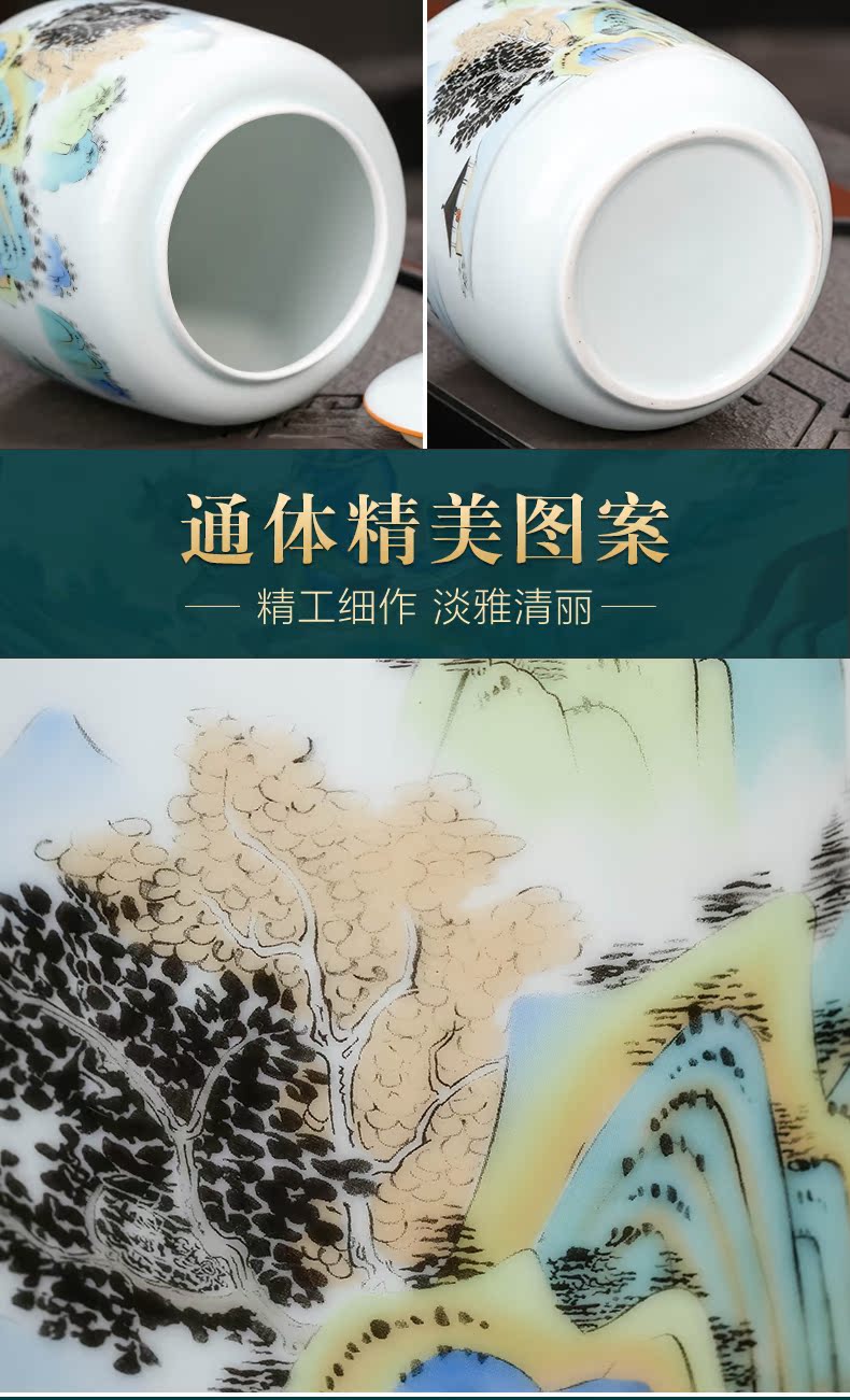 Jingdezhen ceramic tea pot small household seal tea urn the receive a case of pu 'er tea snacks storage jar