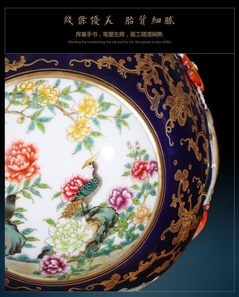 Jingdezhen ceramics vase archaize pastel dress with okho spring bottle of rich ancient frame of Chinese style household ornaments
