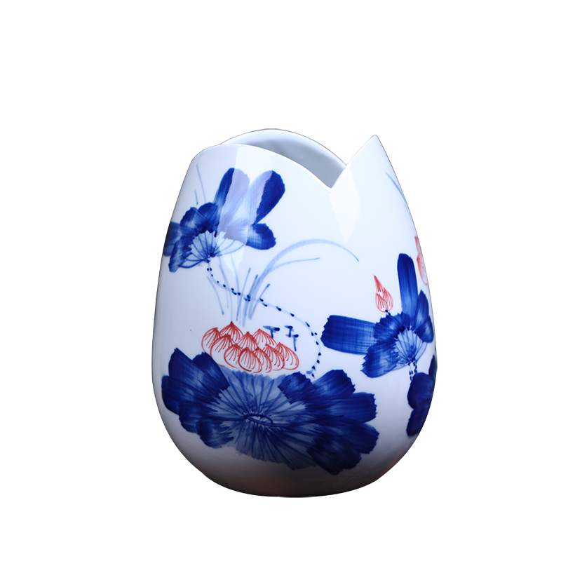 Jingdezhen ceramic flower arranging flowers is hand - made charge of blue and white porcelain rhyme furnishing articles fashion simple family sitting room adornment