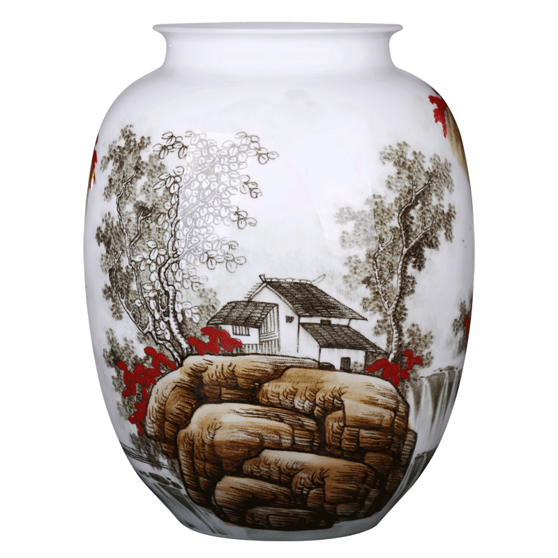 Jingdezhen ceramics famous hand - made mountain people vases, flower arrangement, the new Chinese style sitting room adornment is placed