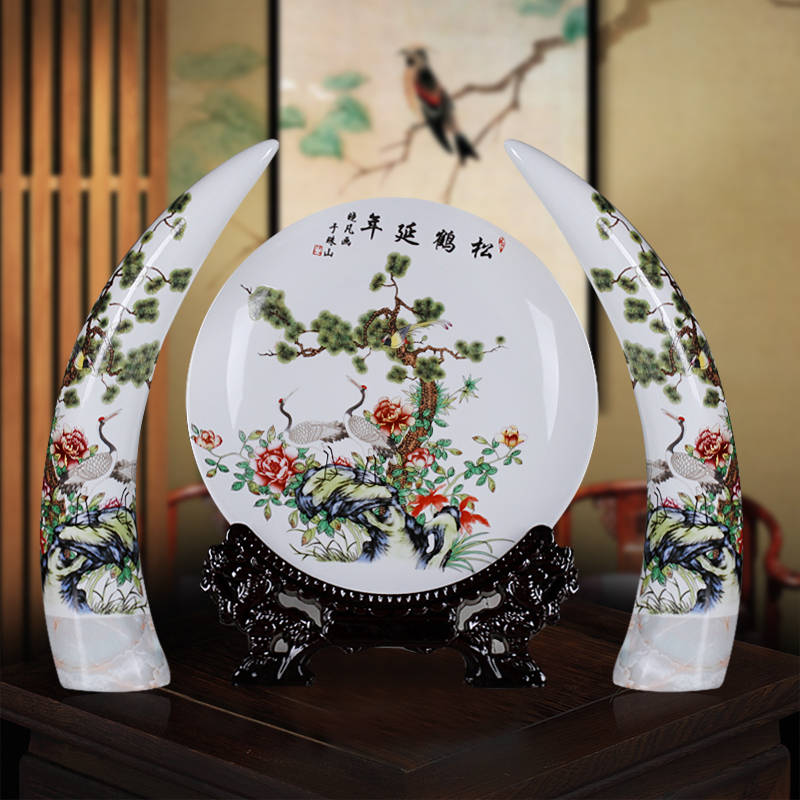 Jingdezhen ceramics modern pastel large ivory three - piece vase fashion home decoration crafts