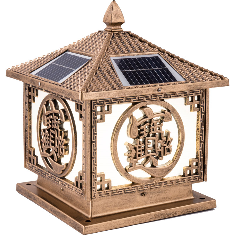 Solar Column Headlights Outdoor Wall Lamp Gate Pillar Wall Headlights Waterproof outdoor European style Villa Courtyard Lamp