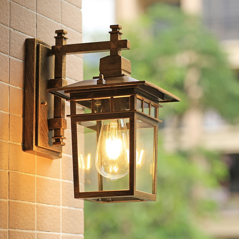 Eurostyle American Waterproof Rust-proof Wall Lamp Garden Villa Living Room Balcony Door Hallway Wall Aluminum Outdoor Wall Lamp