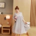 Đầm voan xuân hè 2021 new plus size nữ 200 kg lỏng mỡ mm che bụng dài xếp ly chữ trung - A-Line Váy A-Line Váy