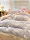 Winter Milk Velvet Four-Piece Set, Fleece-Lined and Thickened, Autumn and Winter Coral Fleece Plush Duvet Cover, Bed Sheet, Three-Piece Bed Set