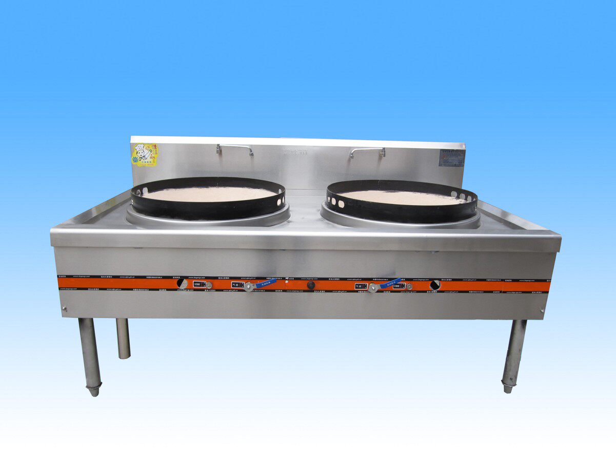 Langong Bazooka Series Three Rockets Energy-saving Gas Double 90 Large Frying Furnace Canteen School Commercial Large Frying Pan Stove