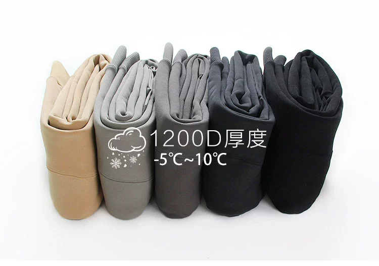 1200D mùa thu và mùa đông dày cộng với quần legging nhung ấm áp màu da thịt tất chân nữ giảm béo Nhật Bản