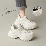 Высокая летняя дышащая белая обувь на платформе, тонкая универсальная спортивная обувь, из натуральной кожи, коллекция 2023