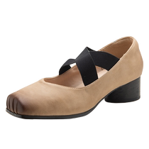 Pig nose ballet shoes for women summer 2024 new style shallow mouth Mary Jane sandals with high heels gentle style and small fragrance