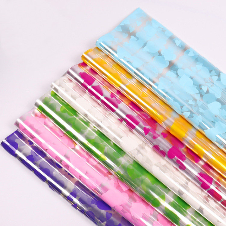 Peach Hearts Printed Glass Paper Jerry Christmas Fruit Decoration Paper Bag Apple Wrapping Paper Flower Shop Supplies