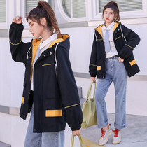 Maternity jacket spring and autumn 2020 new large size loose tooling windbreaker womens fashion autumn jacket maternity dress