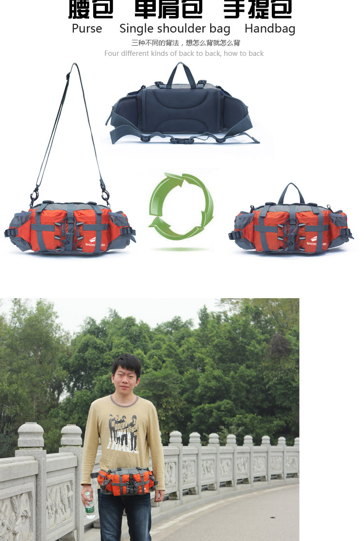 Túi ngoài trời cho nam và nữ mô hình túi lớn đi bộ ba lô thể thao dung tích lớn không thấm nước du lịch chai nước đi xe túi đeo hông the thao