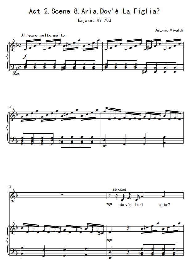 Act 2 Scene 8 Aria Dovè La Figlia-F bG Gb A B C D bE E key