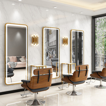 Chaodian simple beauty salon mirror table touch LED light mirror light luxury barber shop mirror hair salon makeup mirror with light
